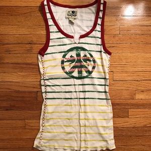 Lucky Brand Peace Love Striped Tank Top